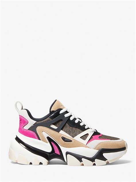 michael kors nick mixed-media trainer|Nick Mixed.